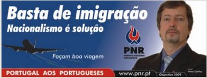 cartaz PNR -basta de imigração